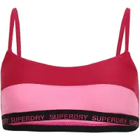 Superdry para mulher. W3010396A Top de biquíni rosa com bralette elástico (XS), Beachwear, Polister Reciclado, Sustentável
