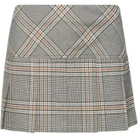 Superdry para mulher. W7210267A Saia plissada xadrez cinzenta 1/2 (M), Casual, Cinza, Poliéster