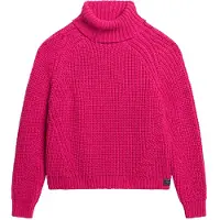 Superdry para mulher. W6110397A Camisola Slouchy Stitch Roll cor-de-rosa (M), Casual, Acrílico