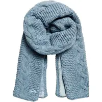 Superdry para mulher. W9310053A Cachecol de tricô de tranças azul claro (OSFA), Casual, Clássico, Poliéster