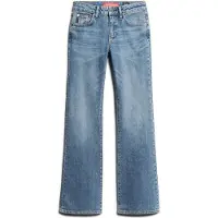Superdry para mulher. W7010797A Calças de ganga skinny de cintura subida e descida azul (28/32), Casual, Denim, Algodão orgânico, Sustentáve