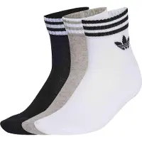 Adidas Meias '3-Stripes Ankle 3 Pairs' acinzentado / preto / branco