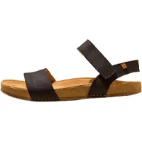 El naturalista para homem. 257901101005_001 Sandálias de couro N5790 Balanço preto (36), Plano, 1 a 3cm, Velcro, Casual