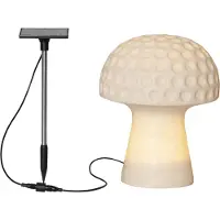 Star Trading Luz solar LED Sandy, 24 cm, branco, plástico, forma de cogumelo