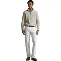 Ralph Lauren para homem. 710B18060003 Camisola castanha clara em malha de algodão e piqué (M), Marrom, Casual, Manga comprida