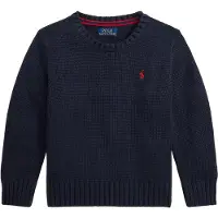 Ralph Lauren para menino. 323970429005 Suéter de algodão com gola redonda marinho ((M) 8/9años= 140/149cm), Casual, Manga comprida, mod