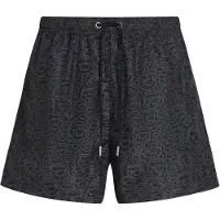 Karl Lagerfeld Calções de banho 'Ikon' cinzento escuro / preto
