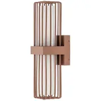 LUCANDE Candeeiro de parede exterior Chandan, ferrugem, 2 lâmpadas, IP54, E27