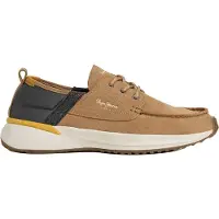 Pepe Jeans para homem. PMS600029 Náuticos de couro Bampton Evolve castanhos (42), Marrom, Plano, Serraje, Cordão, Casual