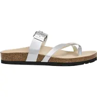 Pepe Jeans para mulher. PLS800001 Sandálias Oban Cool prateadas (37), Prata, Plano, 1 a 3cm, Nenhum, Casual