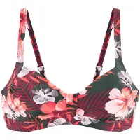 LASCANA Top de biquíni verde escuro / alperce / salmão