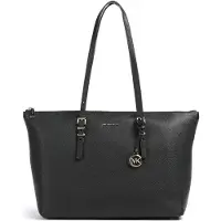 Michael Kors para mulher. 30T6GQNT7L Bolsa tote Quinn grande de couro granulado preto (OSFA), Casual, Pele