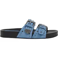 Pepe Jeans para mulher. PLS900008 Sandálias Agnes Studs em pele azul (37), Plano, Camurça, Nenhum, Casual