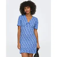 ONLY Vestido 'ONLMolly' azul real / branco