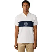 Hackett London para homem. HM5600187 Polo H Painel branco (XL), Casual, Algodão, Manga curta