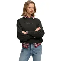 Superdry para mulher. W2012635A Moletom Script Brand preto (XL), Casual, Algodão, Manga comprida