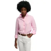 Superdry para mulher. W4010587A Camisa Premium Slim cor-de-rosa (XXS), Casual, Linho, Manga comprida
