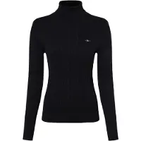 Gant para mulher. 4800102 Pulôver de malha Eights com gola de cisne em algodão elástico azul-marinho (M), Casual