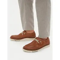 Pikolinos para homem. M6L-4274C1 Sapatos de couro castanho San Juan (45), Marrom, Plano, Cordão, Casual
