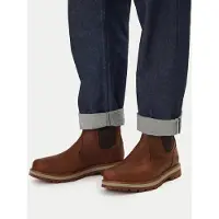 Timberland para homem. TB0A6A4WEM61 Botins chelsea em pele castanha Britton Road (44), Couro, Marrom, Plano, Nenhum, Casual, Sustentável