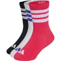 Adidas Embalagem com 3 pares de Meias de Cano Médio Amortecidas 3 Riscas para crianças