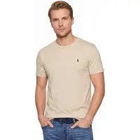 Ralph Lauren T-Shirt mangas curtas T-SHIRT AJUSTE COL ROND EN COTON LOGO PONY PLAYER homens - Bege - EU M