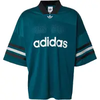 Adidas Originals Camisa 'Adicolor Oversized Football' petróleo / preto / branco