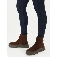 Weekend Max Mara para mulher. 2525796035600 Botins Genepi em pele castanha (40), Couro, Marrom, 1 a 3cm, Casual, Sem mangas / correias