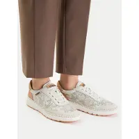 Pikolinos para mulher. W0C-6621C1 Sapatilhas Arenas em pele branca com elásticos (40), Couro, Branco, Plano, Cordão, Casual