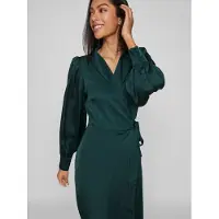 Vila Vestido Longo De Manga Comprida Enna Ravenna