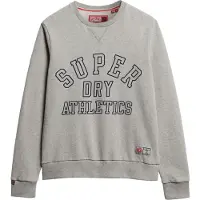 Superdry para homem. M2013965A Camisola cinzenta atlética com estampado (S), Casual, Cinza, Algodão