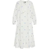 Dreimaster Vestido azul / branco lã