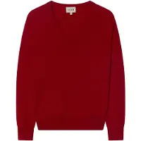 GOBI Cashmere Pullover 'Women's Timeless Cashmere V-Neck Sweater' vermelho escuro