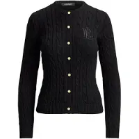 Ralph Lauren para mulher. 200P14040003 Casaco de malha ecru de algodão preto (M), Casual, Manga comprida