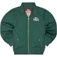 Lonsdale Casaco meia-estação 'Classic' verde escuro / branco