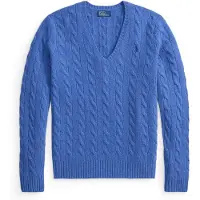 Ralph Lauren para mulher. 211971866502 Camisola de caxemira e lã azul (M), Casual, Manga comprida