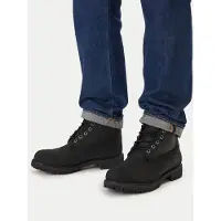 Timberland para homem. TB1A2E2P0011 Bota Premium 6 Inch Lace Up em pele preta (43.5 W), Couro, Preto, Plano, Cordão, Casual