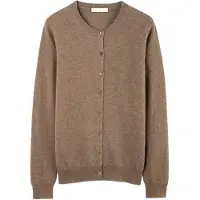GOBI Cashmere Casaco de malha 'Essential' bege escuro