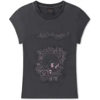 Ed Hardy Camisa 'Blumen-Totenkopf' cinzento escuro / cor-de-rosa