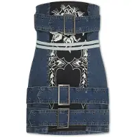 Ed Hardy Vestido azul ganga