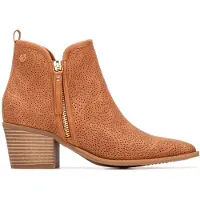 Xti para mulher. 14526603-CAMEL Botins 145266 castanho (40), Marrom, 3 a 5cm, Zíper, Casual