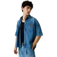 GUESS Jeans Camisa De Manga Curta M6gh52d5m5t Oversize Cropped