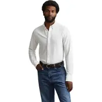 Gant para homem. 3250271 Camisa Regular Fit de malha piqué elástica branca (XXL), Branco, Casual, Algodão, Manga comprida