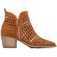 Xti para mulher. 14526701-CAMEL Botins 145267 castanho (37), Marrom, 3 a 5cm, Zíper, Casual, Esportivo