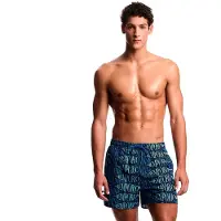 Emporio Armani para homem. EM000583_AF20442 Fato de banho azul estampado (S), Beachwear, Poliéster