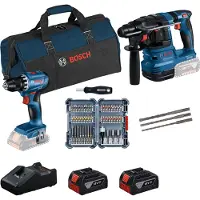 Bosch Kit De Ferramentas Elétricas Gsr18v-45+gbh18v-22+45acc+2x4.0ah+bolsa