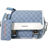 Chabrand Mala de ombro 'Sacoche Toile Enduite Cuir Bleu' azul