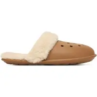 Crocs Chinelos Classic Fuzz Scuff mulheres - Bege - 36 / 37