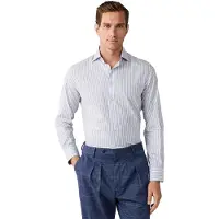 Hackett London para homem. HM3010751 Camisa azul com riscas largas (XXL), Casual, Algodão, Clássico, Manga comprida