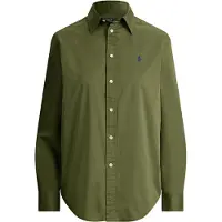 Ralph Lauren para mulher. 211A92177015 Camisa de sarja de algodão Classic Fit verde (XS), Casual, Clássico, Manga comprida